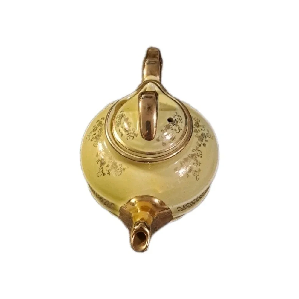 Vintage HALL Ceramic tea pot #0799 PARADE/GLOBE Canary‎ Yellow 6 cup 1930's USA
